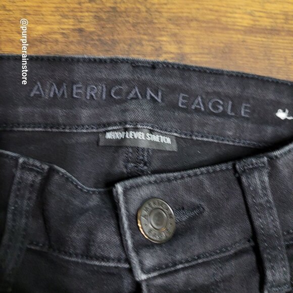 American Eagle Jeans 4 R Jegging Mid Rise Next Level Stretch Black Wash Denim - Picture 4 of 14